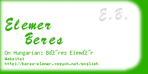 elemer beres business card